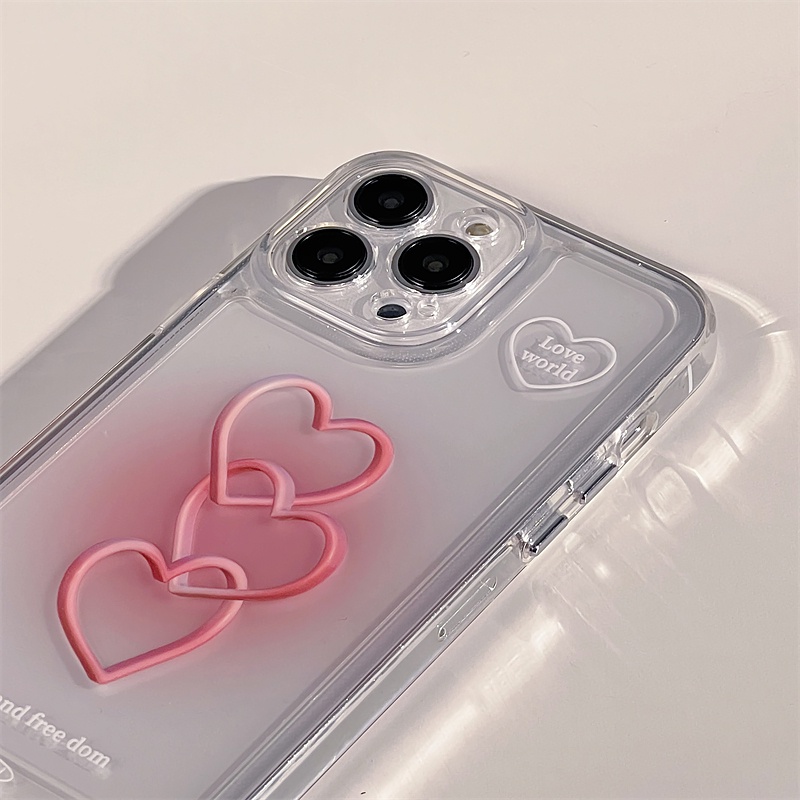 Ốp Điện Thoại Mềm Trong Suốt Chống Sốc Chống Rơi Họa Tiết Trái Tim Cho iPhone 14 13 12 11 Pro Max 14 Plus