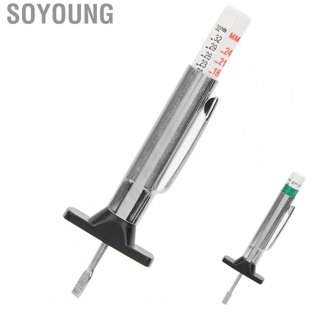Soyoung 0-25mm Car Tire Tread Depth Gauge Tester Portable Tyre Measuring Tool Universal Inspection Tools