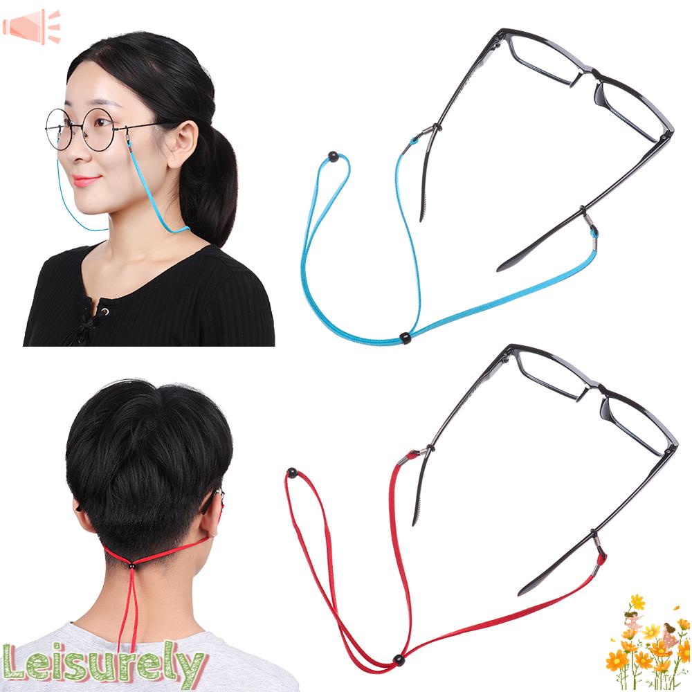 LEILY Dây Đeo Kính Chống Trượt Bằng Da Lộn Màu Sắc Đơn Giản