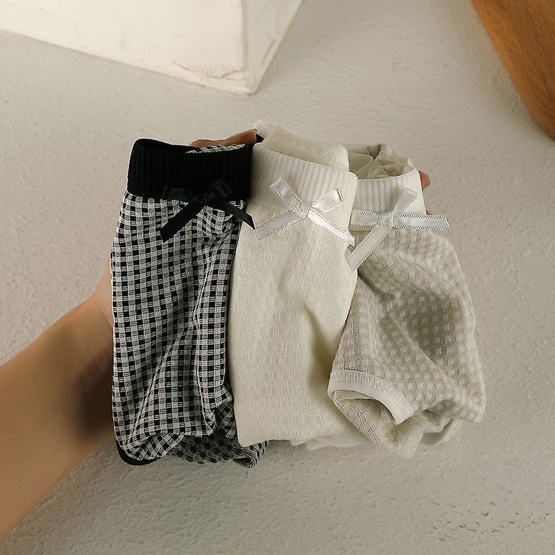 Quần Lót Cotton Trơn Màu Đơn Giản Dễ Thương Phong Cách Hàn Quốc Cho Nữ