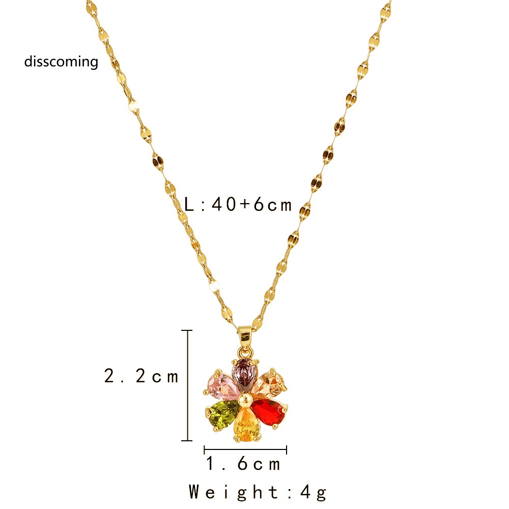 Đầm Nữ Kiểu Dáng Thời Trang Thanh Lịch| Mặt Vòng cổ Bằng Đồng Hình Bông Hoa Đính Đá zircon Nhiều Màu Sắc