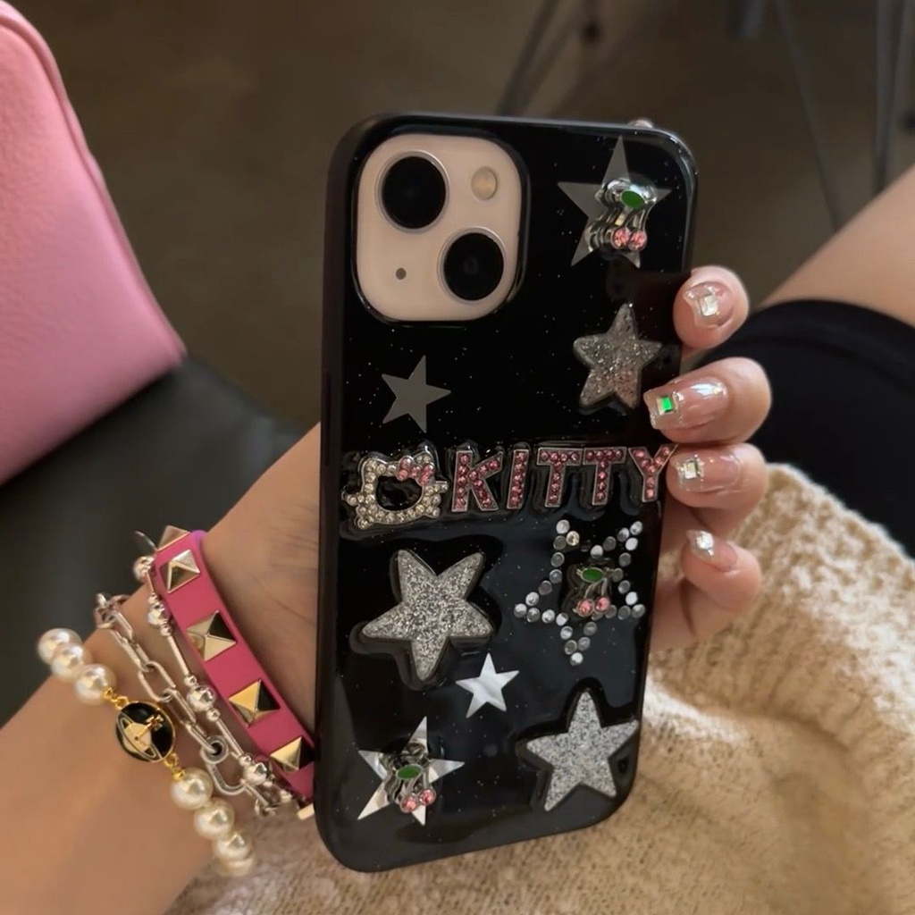 Ốp Điện Thoại Mềm Chống Rơi In Hình Mèo XINGX Kitty Đính Đá Cho Iphone13 14promax 12 11 Xs 8P