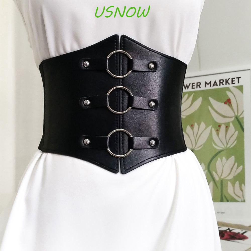 USNOW Thắt Lưng Bản Rộng Co Giãn Đính Đinh Tán Kim Loại Dễ Phối Đồ Có Thể Điều Chỉnh Cho Nữ