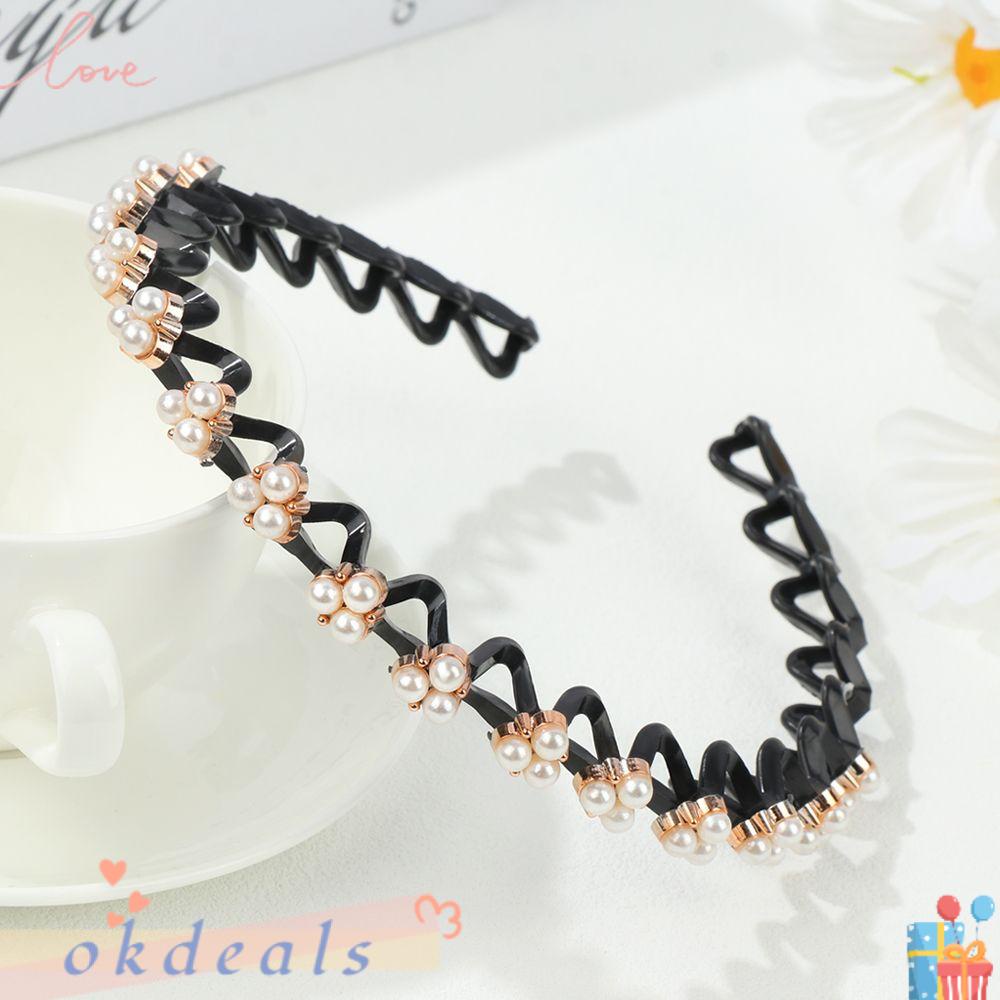 OKDEALS Băng Đô Đính Ngọc Trai Thời Trang