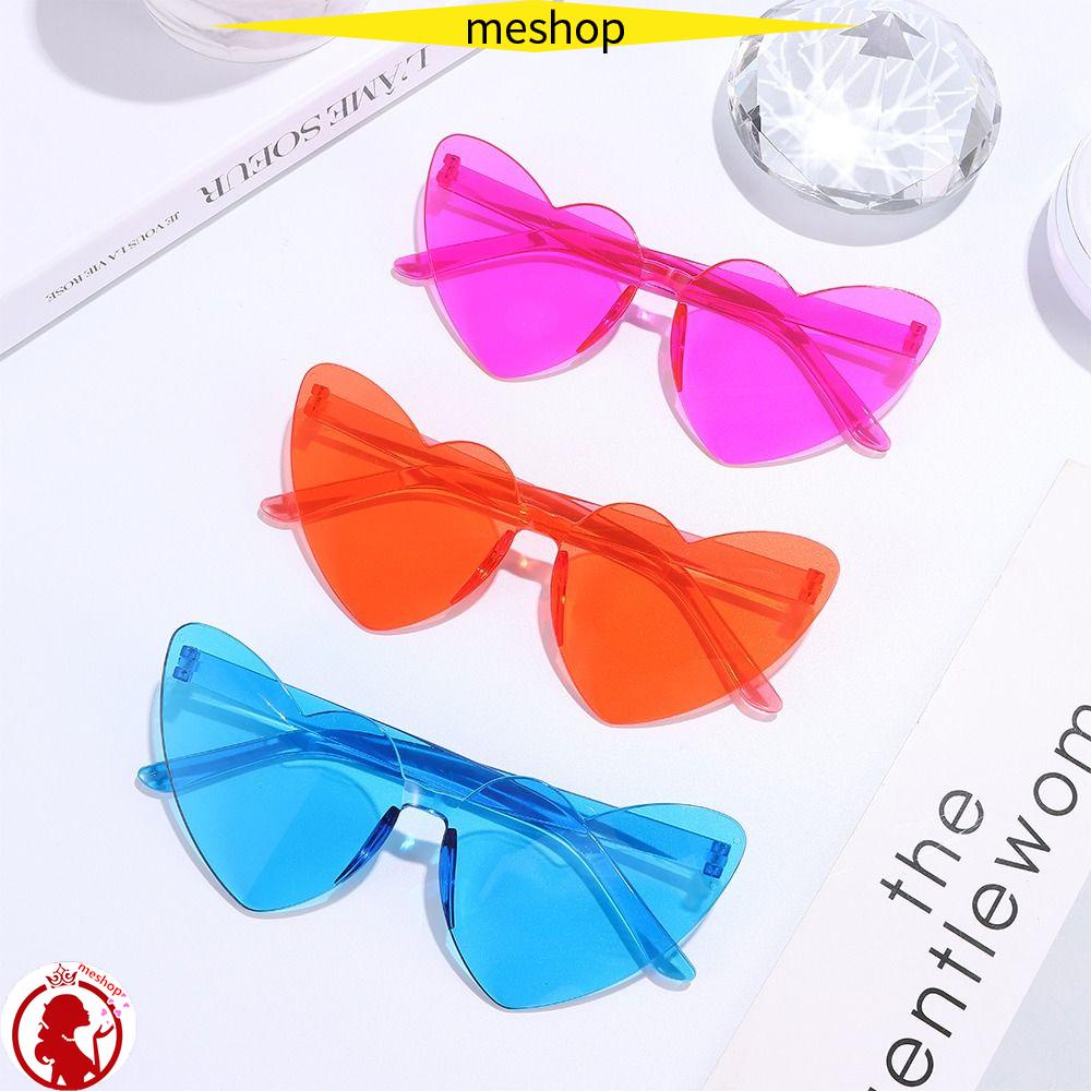 ME Kính Mát Hình Trái Tim Không Vành Chống Tia UV400 Nhiều Màu Sắc Dễ Thương