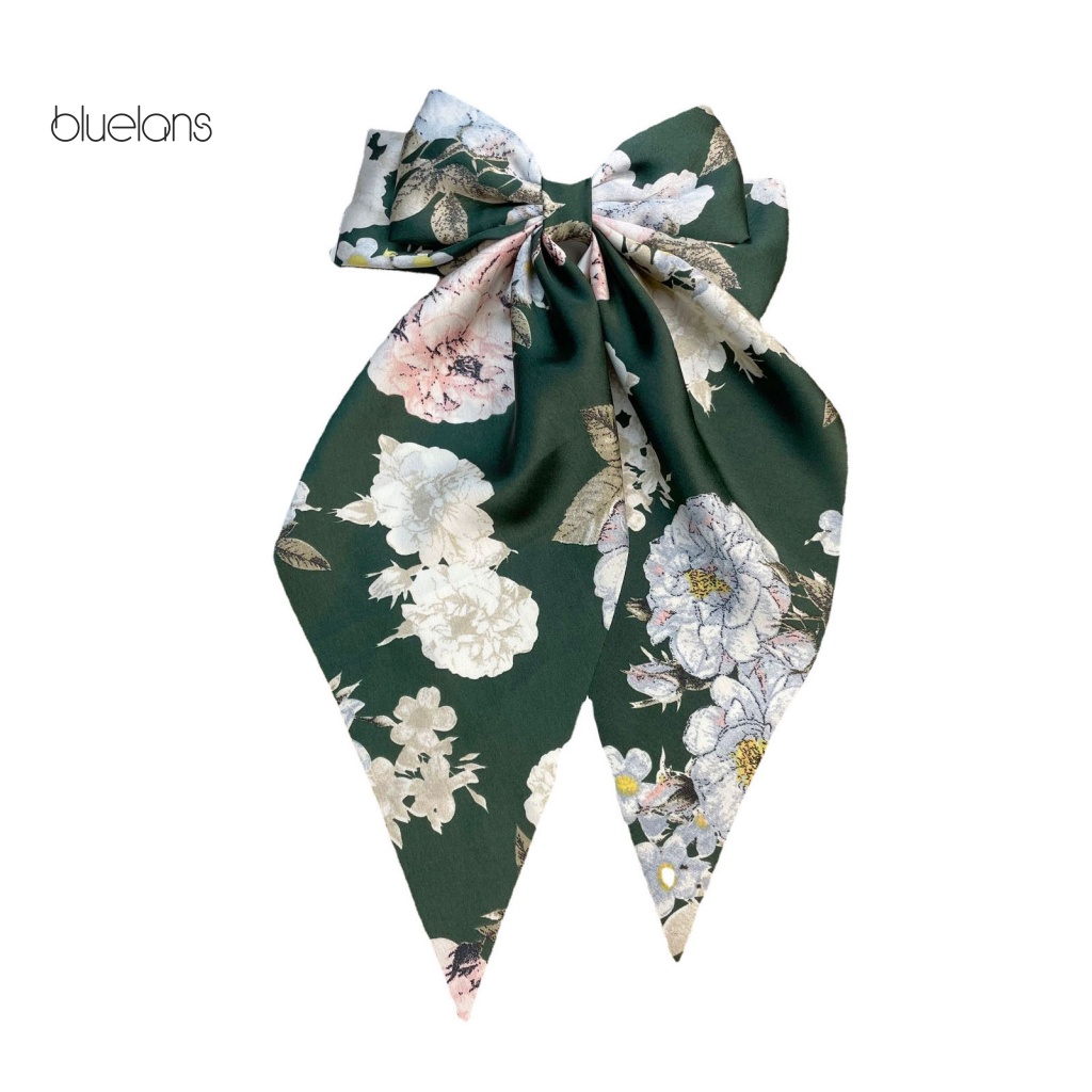 Kẹp Tóc Nơ Hai Lớp In Họa Tiết Hoa Xinh Xắn Dành Cho Nữ