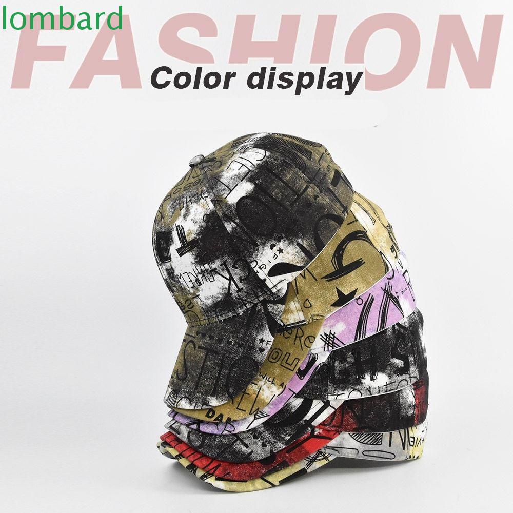 LOMBARD Mũ Lưỡi Trai Chất Liệu Cotton In Họa Tiết Graffiti Phong Cách Hip Hop Hàn Quốc Thời Trang Cho Nam Và Nữ