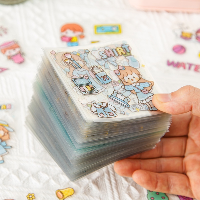 10pcs Miếng Dán PET Họa Tiết Hoạt Hình Chống Thấm Nước TZ046 Trang Trí Điện Thoại / Cốc Nước