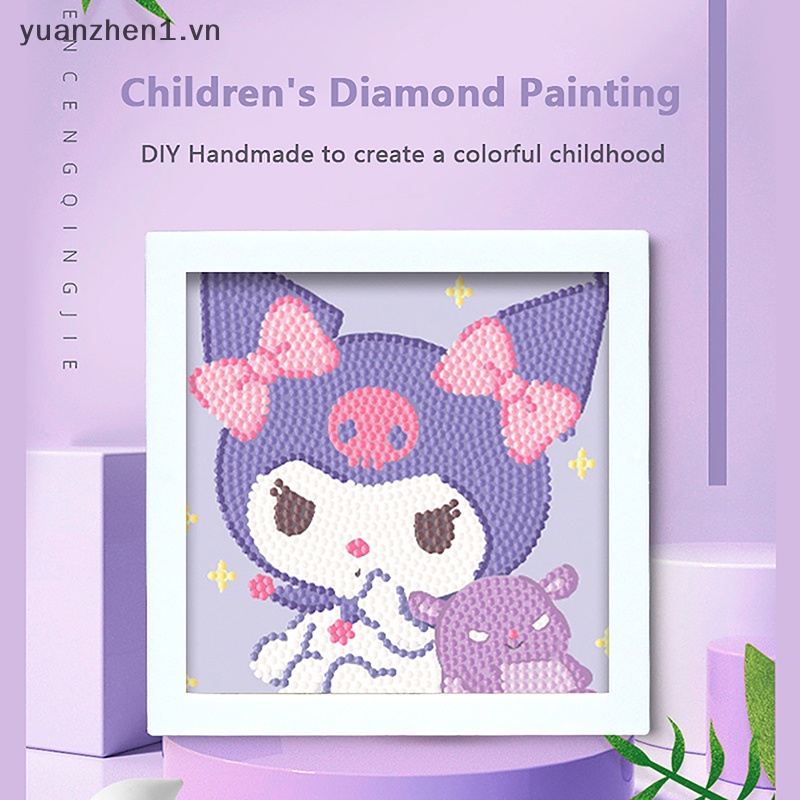 Bộ Tranh Đính Đá 5D Tự Làm Hình Cinnamoroll Kuromi Kitty Trang Trí Phòng Bé