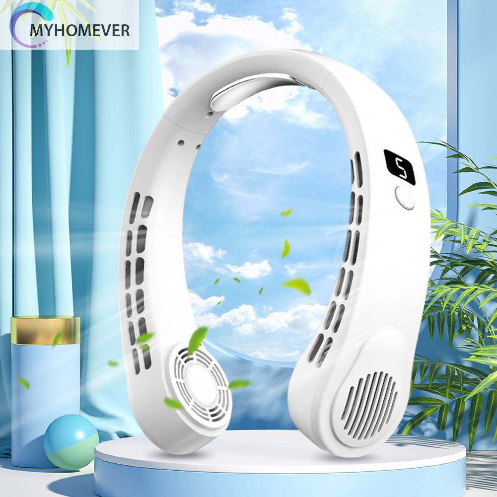 Quạt Làm Mát Đeo Cổ Nhanh Chóng Màn Hình Kỹ Thuật Số Di Động Cho Nam Và Nữ