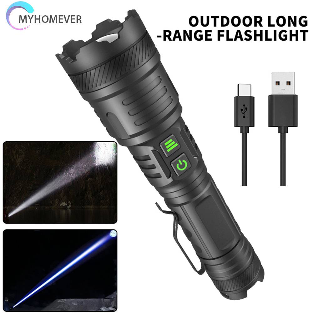 Đèn Pin Chống Nước IPX4 1200LM 30W LED Có Thể Sạc Lại Bằng Cổng USB