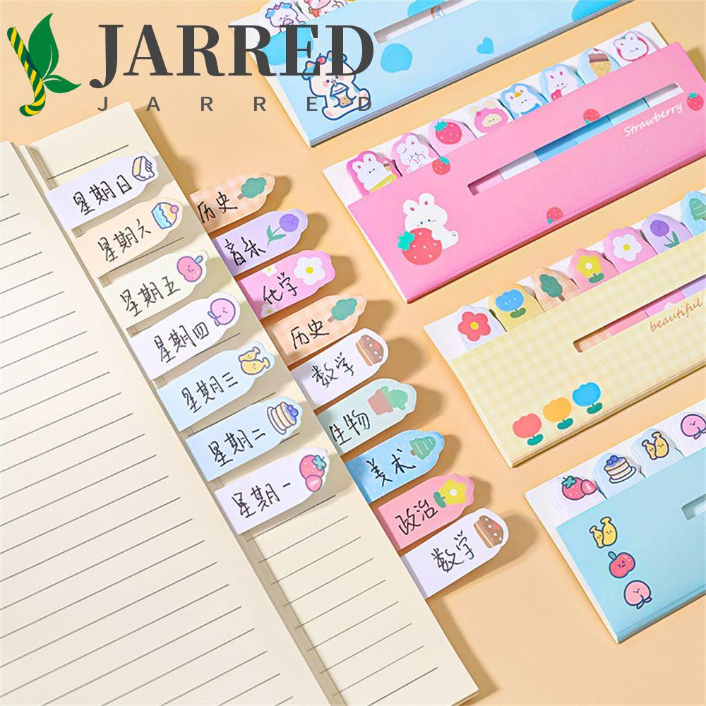 JARRED Miếng Dán Ghi Chú Tự Dính Họa Tiết Trái Cây / Gấu / Thỏ Hoạt Hình Đáng Yêu