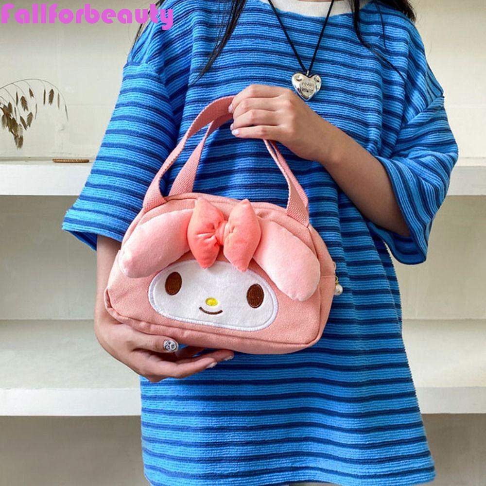 FALLFORBEAUTY Túi Xách Canvas In Hình Mèo Kitty Dễ Thương