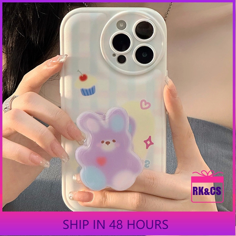 ỐP LƯNG IPHONE Ốp Điện Thoại Hình Thỏ Màu Tím Có Đệm Khí Cho iphone15 / 14promax / 13 / 12 / 11 / XR / XS / X / XSMAX / 7 / 8PLUS