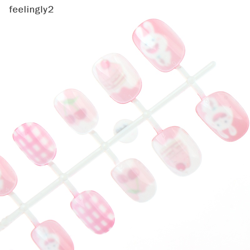 [Hàng Có Sẵn] Móng Tay Giả Dạng Nhấn Họa Tiết Hoạt Hình Đặc Biệt Cho Trẻ Em (F)