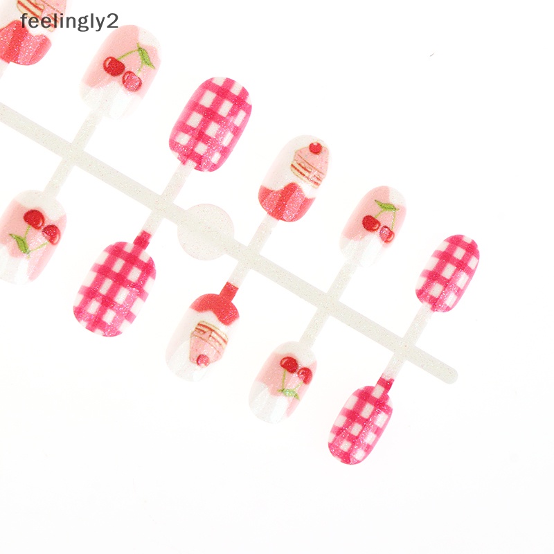 [Hàng Có Sẵn] Móng Tay Giả Dạng Nhấn Họa Tiết Hoạt Hình Đặc Biệt Cho Trẻ Em (F)