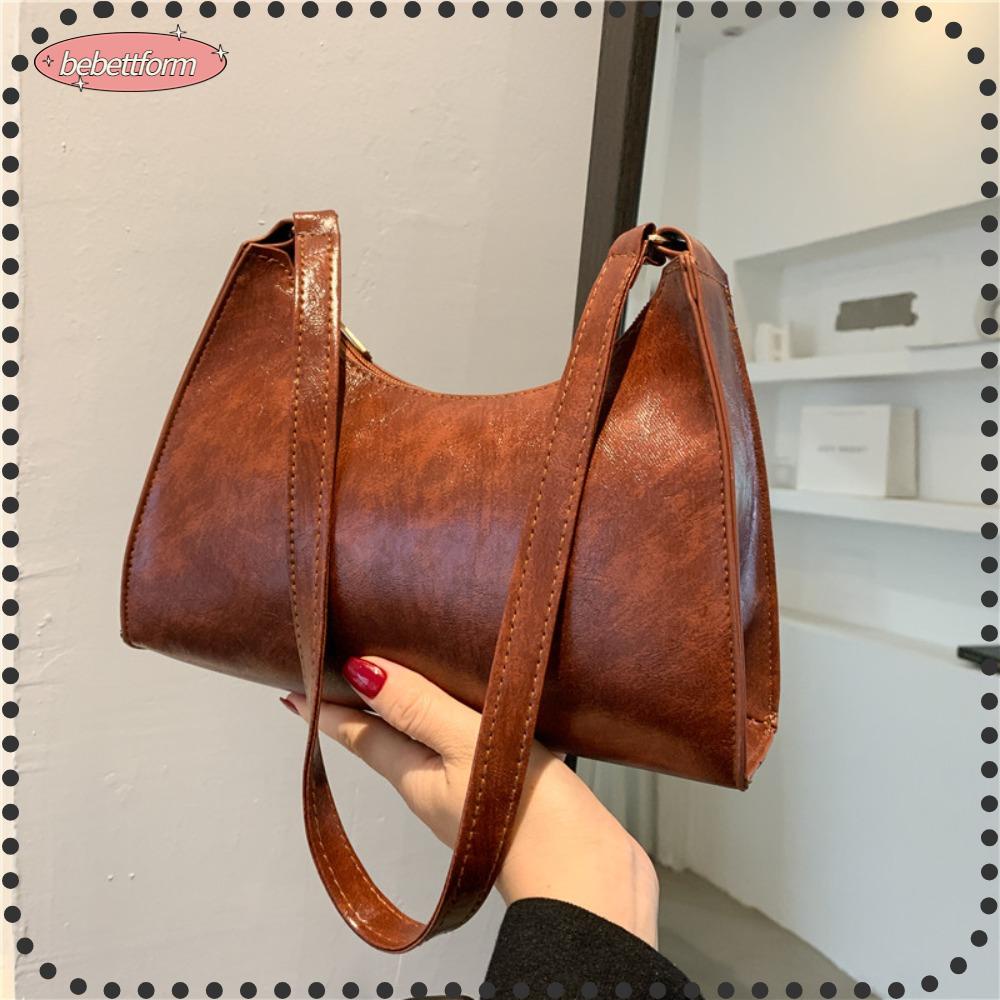 BEBETTERM Túi Xách Da Dây Xích Đeo Vai Màu Trơn Theo Phong Cách Retro