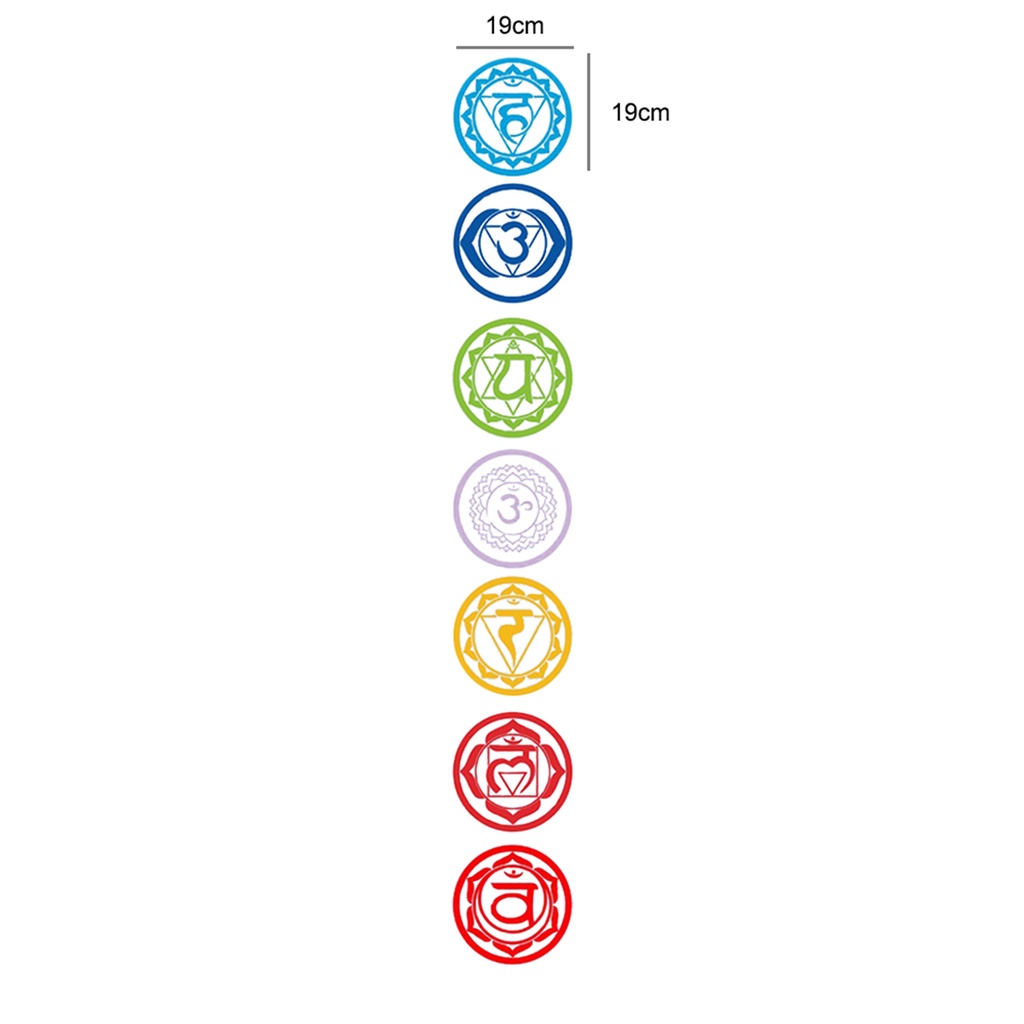 Set 7 Miếng Dán Tường Hình Tròn Họa Tiết Yoga Độc Đáo Trang Trí Nhà Cửa