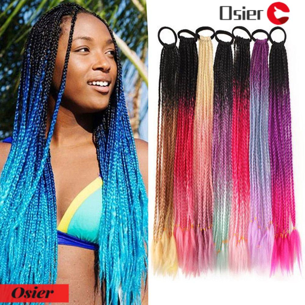 OSIER1 Dây Buộc Tóc Đuôi Ngựa Bằng Sợi Bện Nhiều Màu Sắc Dành Cho Nữ