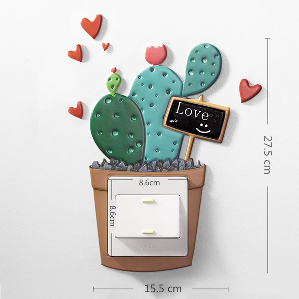 Miếng Dán Trang Trí Công Tắc Điện Hình Hoạt Hình Dạ Quang