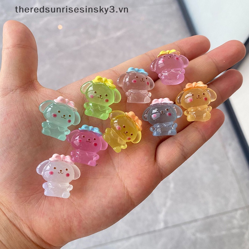 Bộ 10 Đồ trang trí Động Vật Hoạt Hình Phát Sáng Trong Bóng Tối Mini Bằng Nhựa Resin