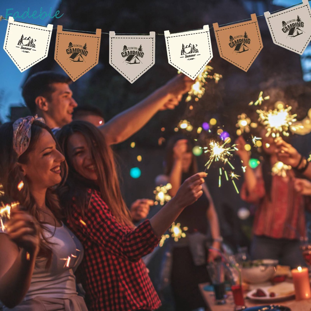 Bộ 12 Lá Cờ Treo Cắm Trại Có Thể Điều Chỉnh Độ Dài Tiện Dụng