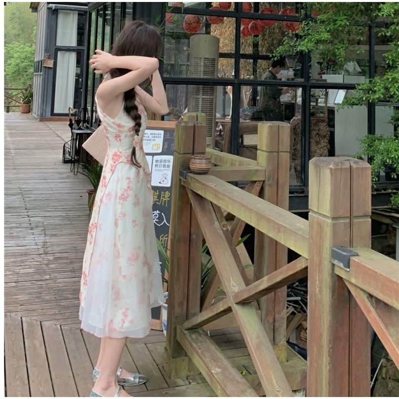 Đầm Hoa Đào Phong Cách Trung Quốc Thời Trang Mùa Hè Hàng Mới 9VQ1