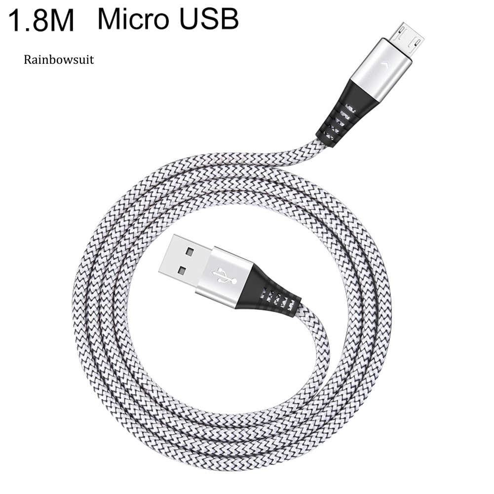 Dây Cáp Sạc Nhanh Micro USB Type-C Bện Dây Dài 12 / 18m 31A Cho iPhone Android