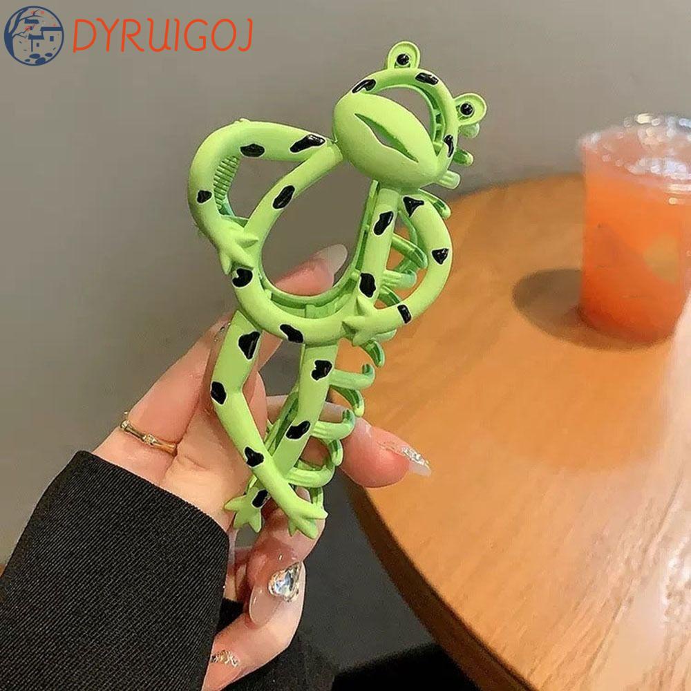 DYRUIDOJ Kẹp Tóc Móng Vuốt Ếch Bằng Kim Loại Màu Xanh Lá Cây Dễ Thương Phong Cách Hàn Quốc Làm Quà Tặng