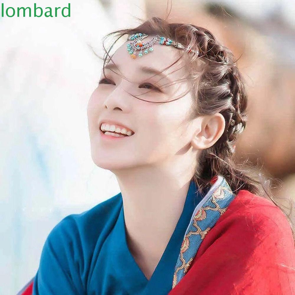 LOMBARD Phụ Kiện Cài Tóc Dạng Chuỗi Hạt Tua Rua Phong Cách Bohemian Cổ Điển Thời Trang Cho Nữ
