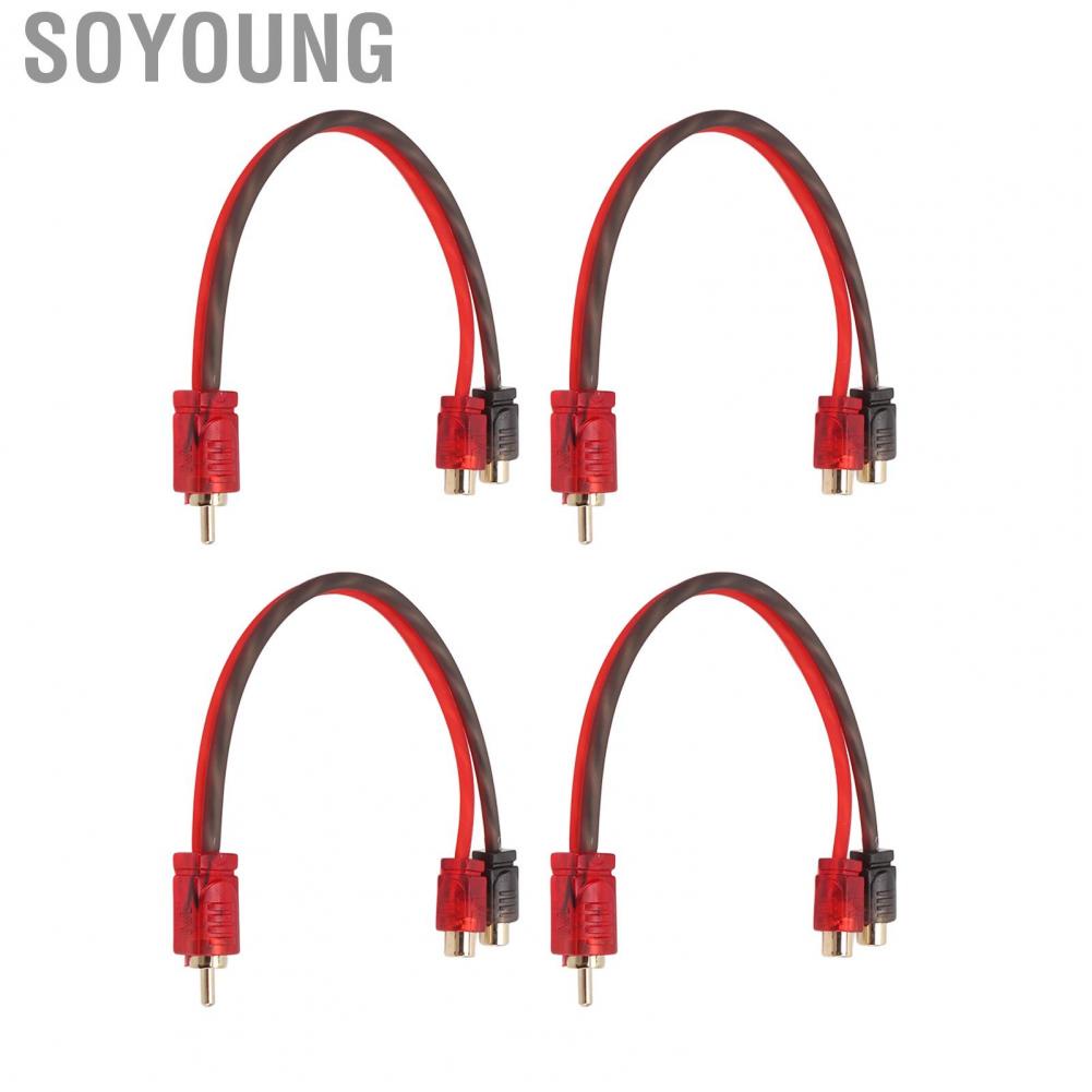 Soyoung RCA Y Splitter Cable  Audio Cord 3.5mm 1 Male To 2 Female 4 Packs Excellent  Quality for Car Speaker System