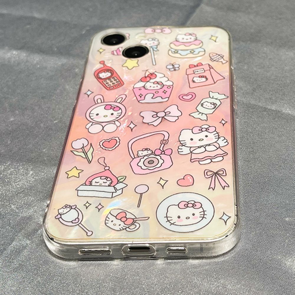 Ốp Điện Thoại TPU Mềm Chống Sốc Hình Hello Kitty Màu Laser Cho IPhone 11 12 13 14 Pro Max