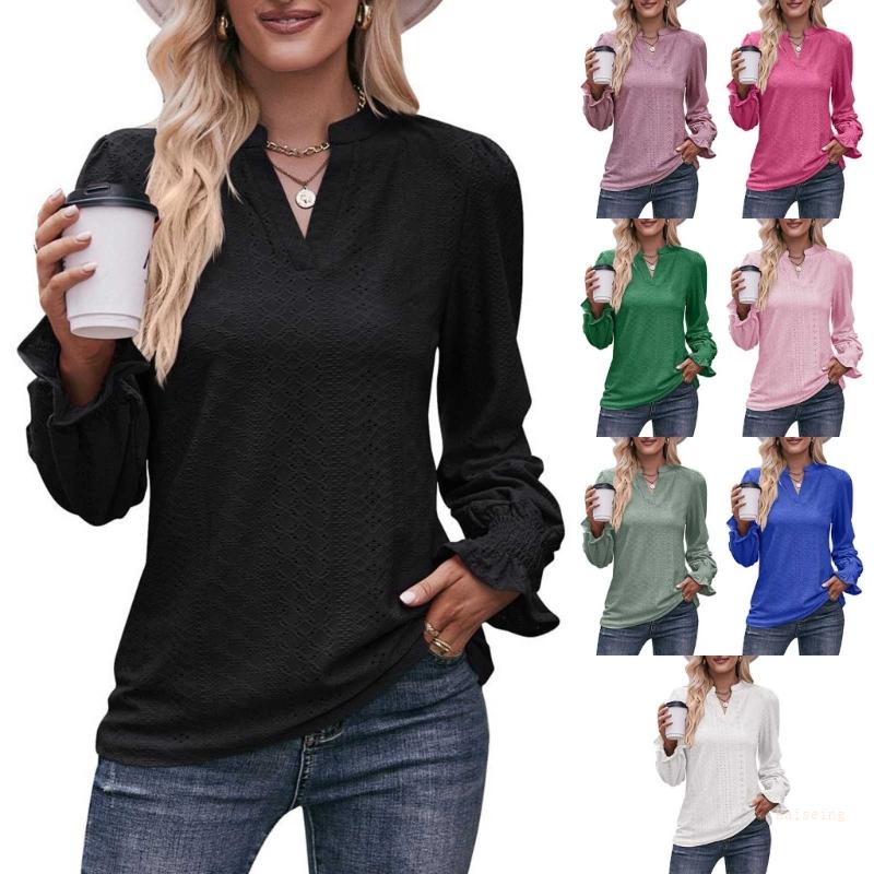 Áo Sơ Mi Nữ Tay Dài Cổ Chữ V Dáng Rộng Thời Trang Mùa Hè