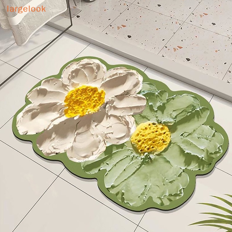 Thảm Lót Chén Dĩa / Cốc Nước Hình Bông Hoa Thấm Hút Nước Chống Trượt Tiện Dụng Cho Nhà Bếp