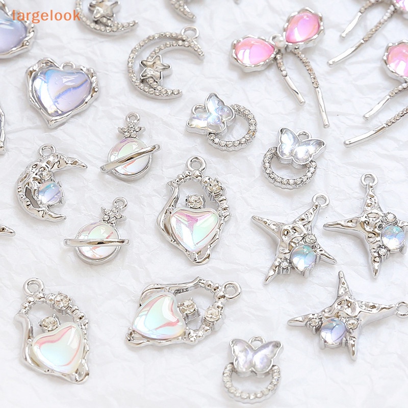 [Lớnlook] Mặt Vòng cổ Hình Ngôi Sao Mặt Trăng Gợn Sóng Nước Mát Mẻ DIY Làm Trang Sức Vòng Tay Trang Sức Ch