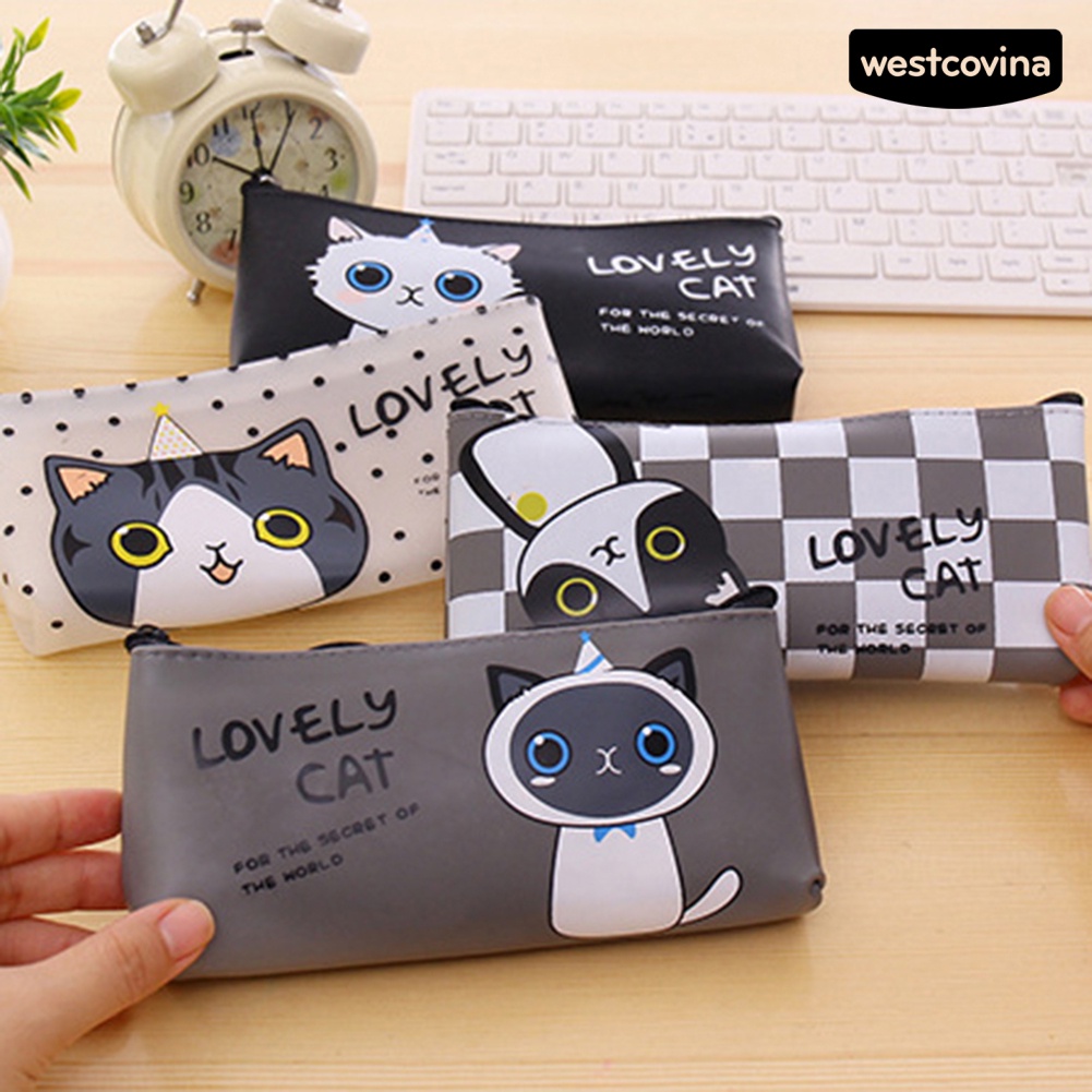 [WSTN]✎Túi Đựng Bút Chì / Đồ Trang Điểm Chống Thấm Nước In Hoạt Hình Dễ Thương Cho Bé