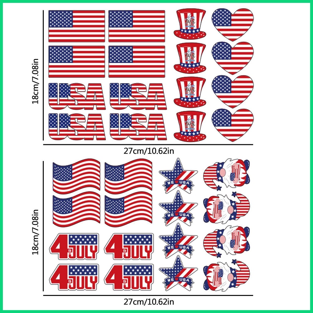 Miếng Dán Cơ Thể Hình Lá Cờ Mỹ Độc Lập Dễ Tháo Gỡ 4th of July