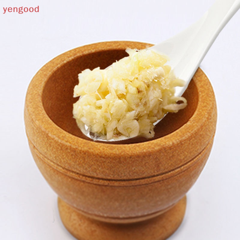 Bộ Chày Cối Giã Tỏi Bằng Gỗ Tiện Dụng Cho Nhà Bếp