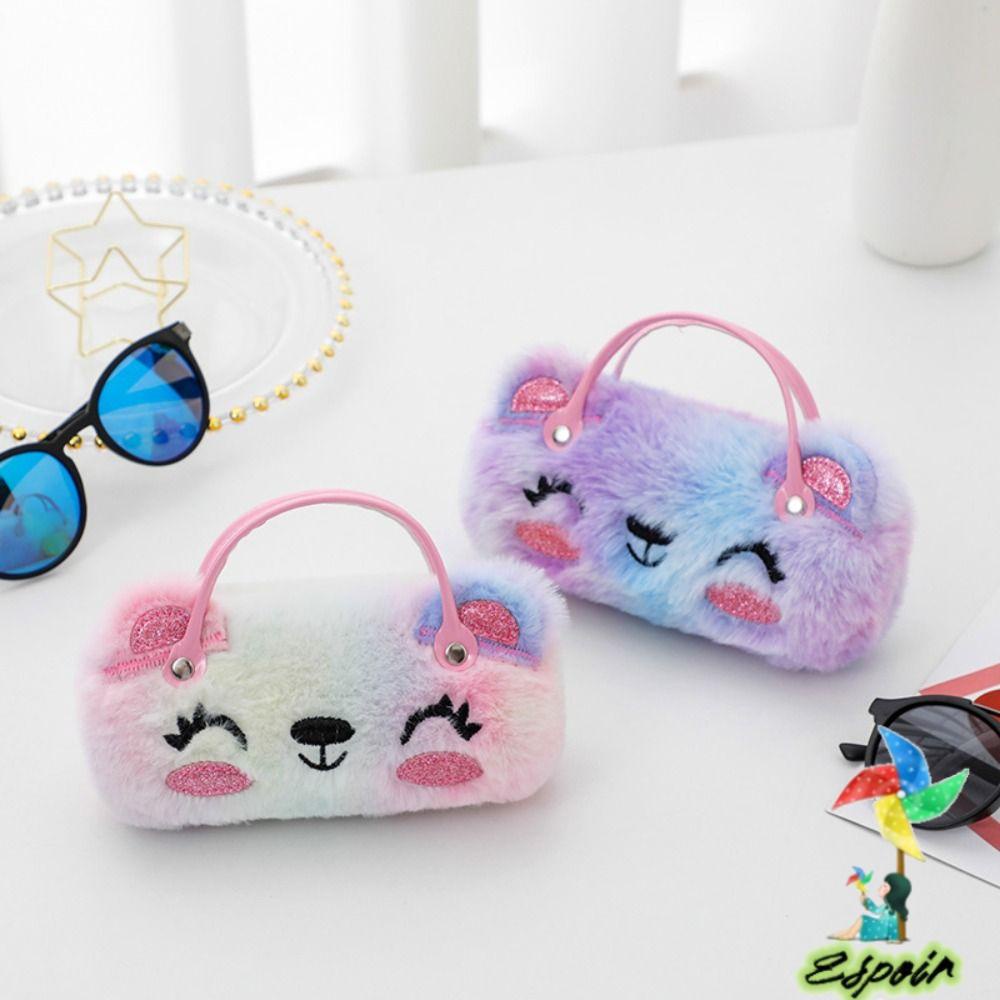 ESPO Hộp Đựng Mắt Kính Phủ Lông Nhiều Màu Sắc Họa Tiết Hoạt Hình Dễ Thương Chống Áp Lực