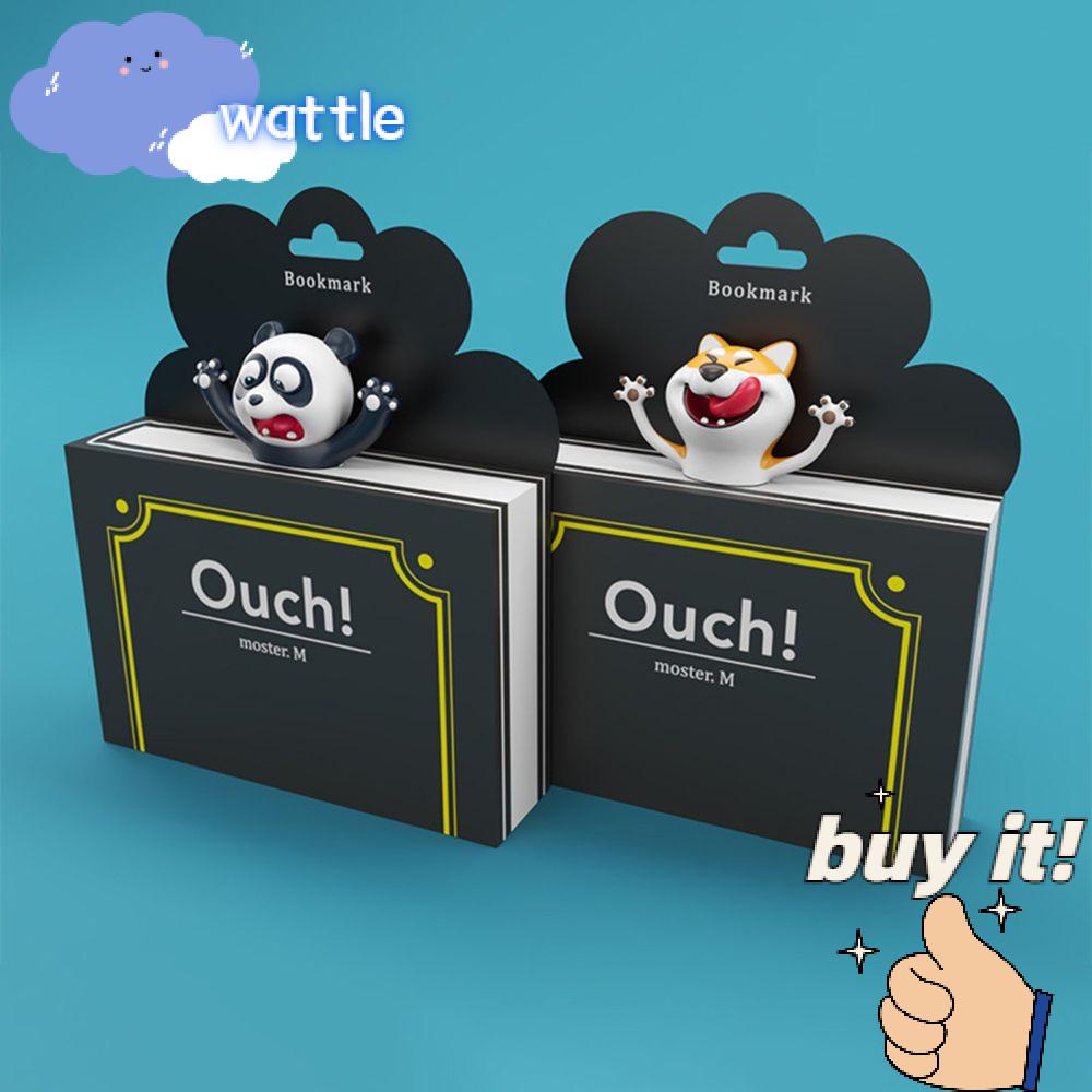 WATTLE Thẻ Đánh Dấu Sách Bằng Nhựa PVC Hình Chú Chó Shiba Inu Sáng Tạo