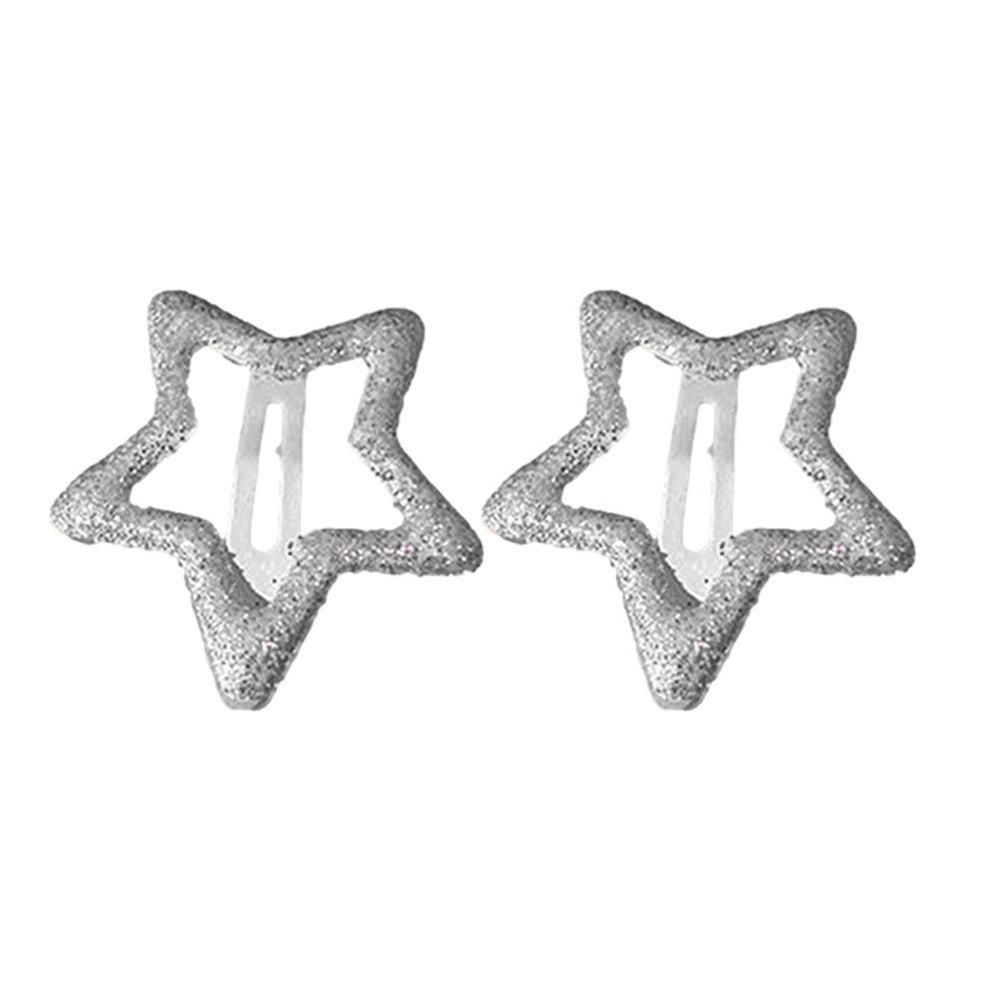 Set 2 Kẹp Tóc Hình Ngôi Sao Năm Cánh Bằng Kim Loại Dễ Thương Cho Bé Gái
