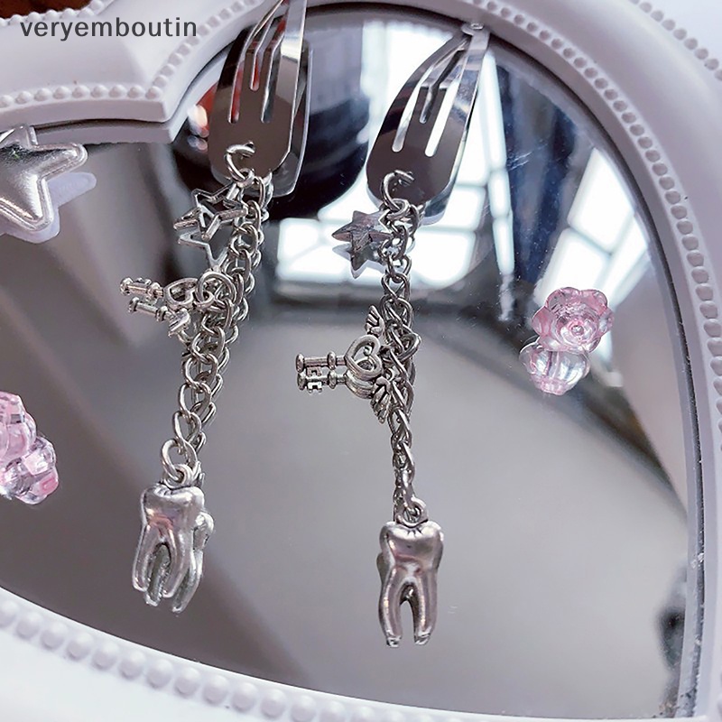 Kẹp Tóc Hình Thánh Giá Bằng Kim Loại Phong Cách Punk Hiphop Y2K 2023 n