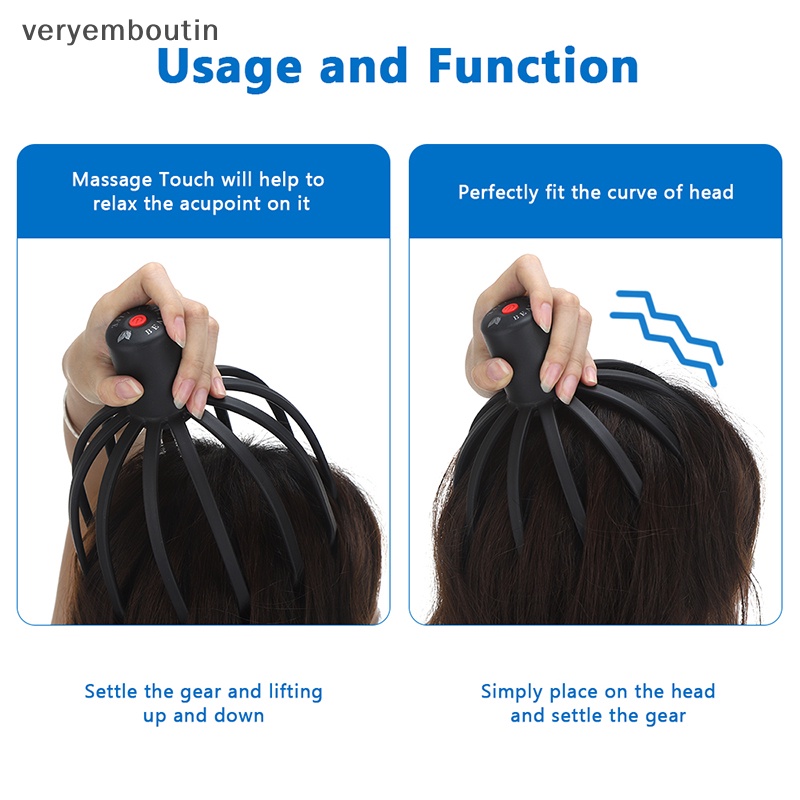 Dụng Cụ Mát Xa Da Đầu Hình Bạch Tuộc Bằng Điện