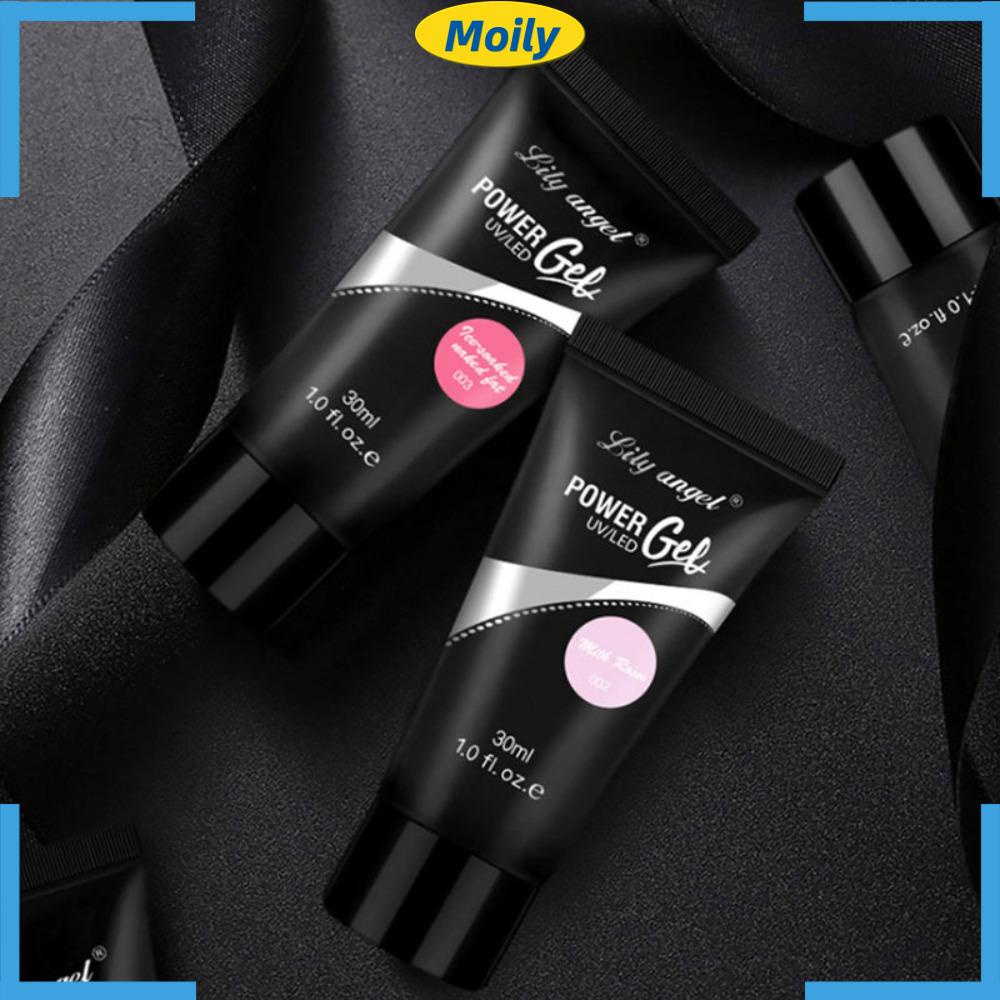 MOILYVN Gel Nối Dài Móng Tay 3D Trong Suốt Màu Trắng Hồng Thời Trang Cho Nữ DIY