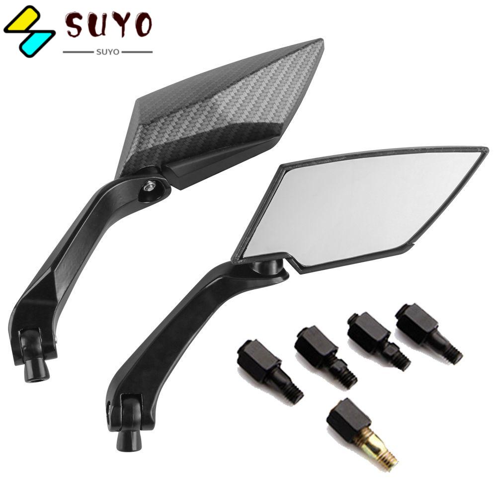 SUYO Gương Chiếu Hậu Xoay 360 Độ Chuyên Dụng Cho Xe Mô Tô° Cánh Quạt Xoay Được Làm Từ Sợi Carbon Nhôm