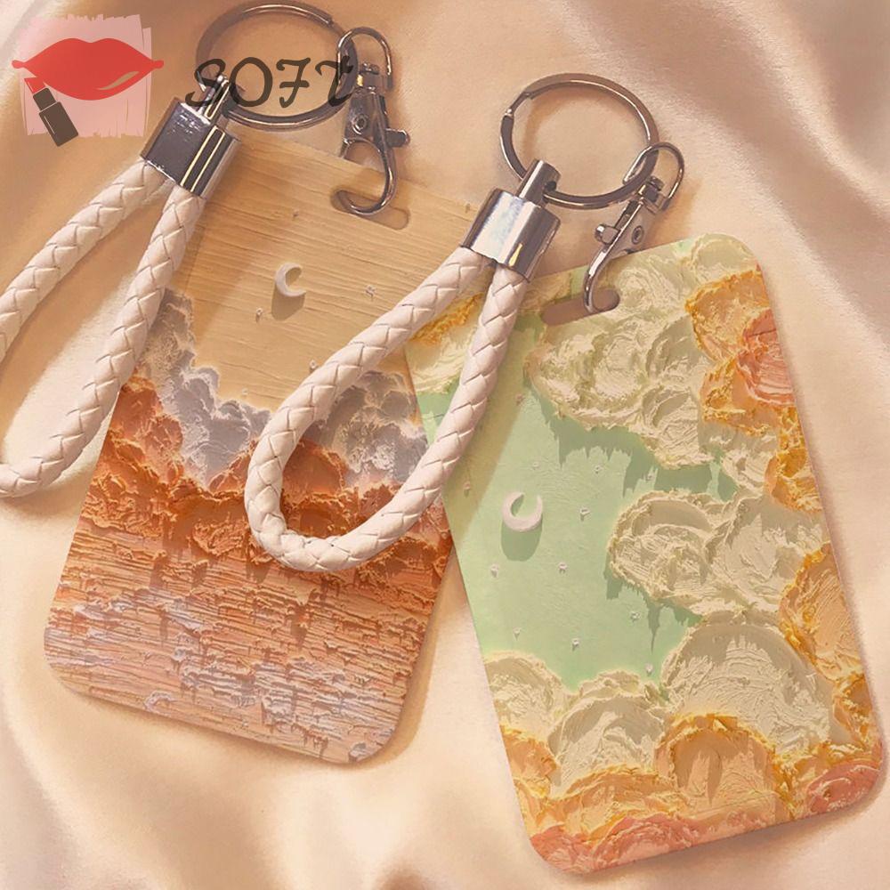 SOFTNESS Ví Đựng Thẻ ID Bằng Nhựa Kiểu Dáng Dễ Thương Dành Cho Nam Và Nữ