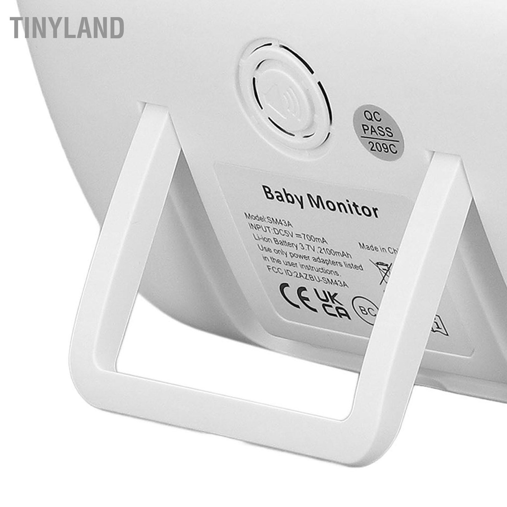 TinyLand Video 4.3Inch Baby Monitor Màn hình IPS không dây 2X Hiển thị nhiệt độ Tầm nhìn ban đêm 2 chiều Camera giữ trẻ 100‑240V cmman