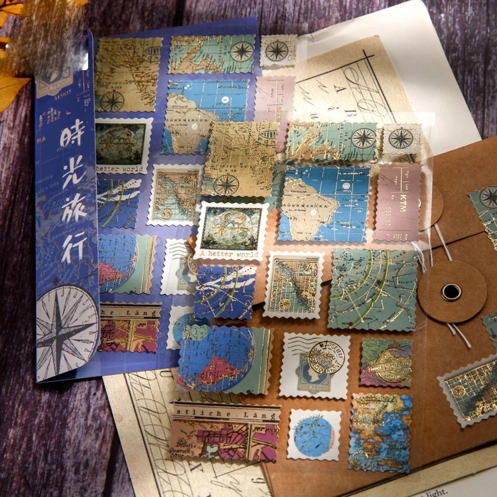 AUGUSTINA Thẻ Giấy Dán Trang Trí Sổ Tay DIY Phong Cách Cổ Điển