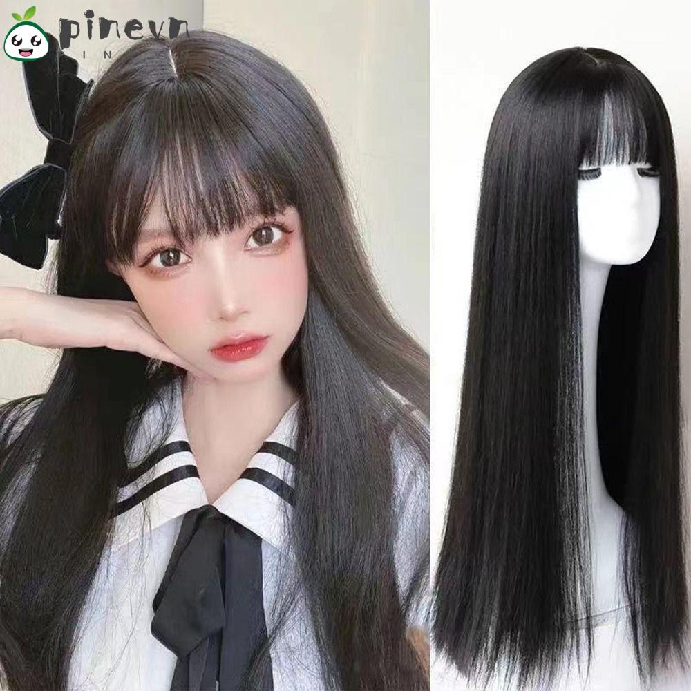 PINEVN Tóc Giả Dài Thẳng Chịu Nhiệt Độ Cao Thời Trang Cho Nữ