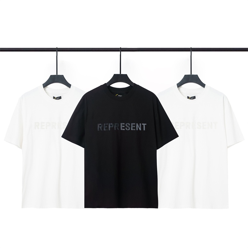 Áo Thun Tay Ngắn Cổ Tròn Bằng cotton In Chữ Phong Cách Âu Mỹ REP8RE8SENT88